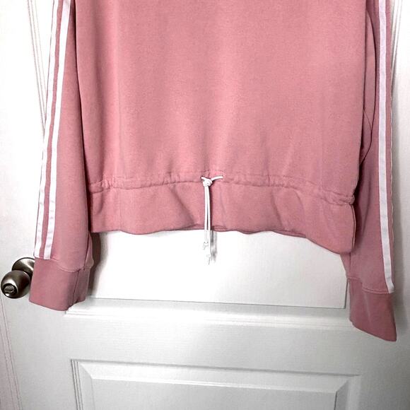 Adidas Bellista Wms Small LS Cropped Pink Pullover Sweatshirt Casual Activewear - Picture 5 of 9
